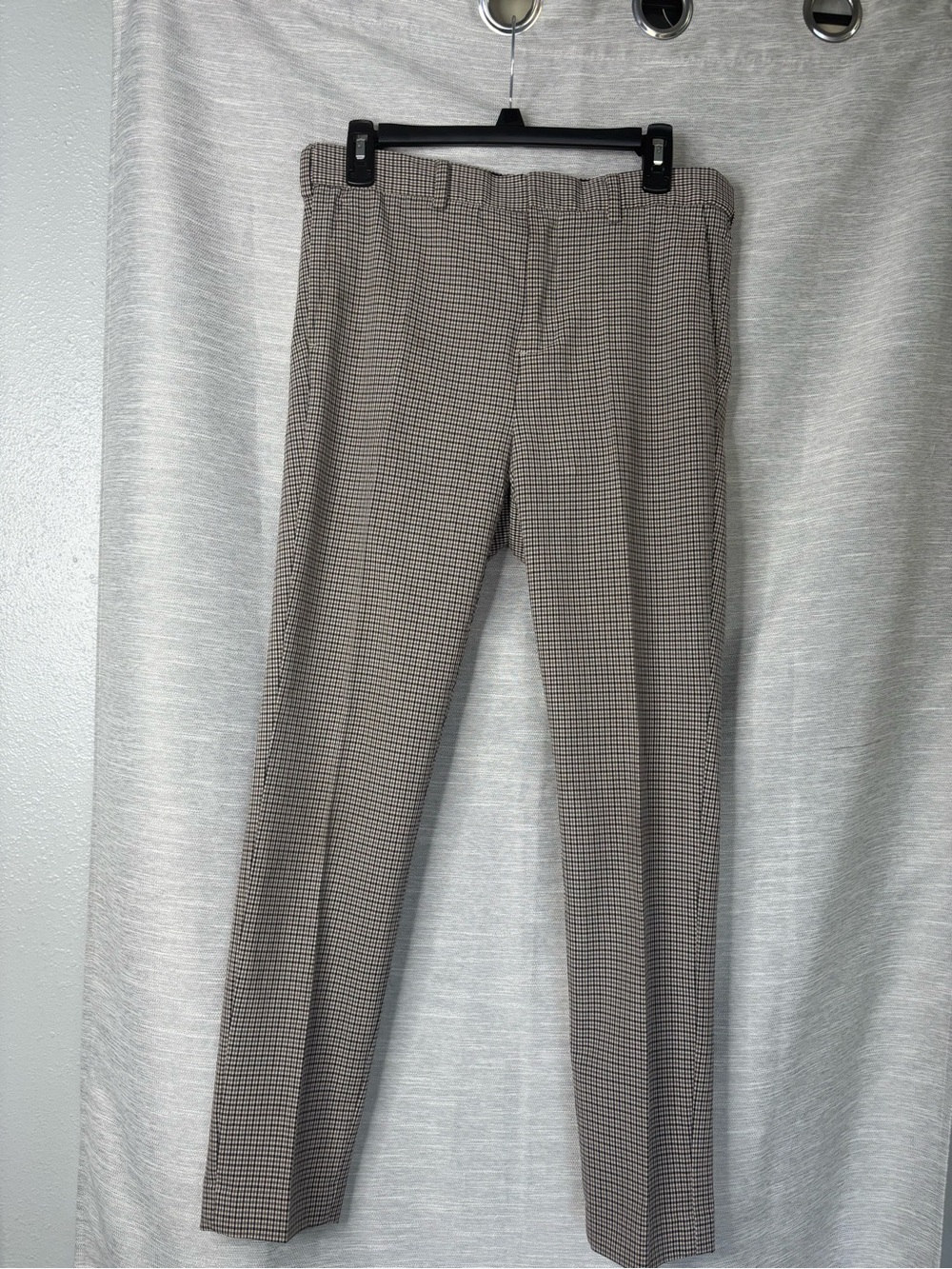 H&M Beige & Black Check Slim Dress Pants